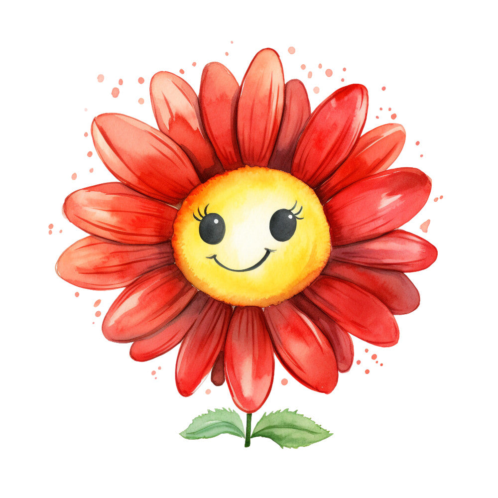 Smiling Flowers Fabric Panel 12