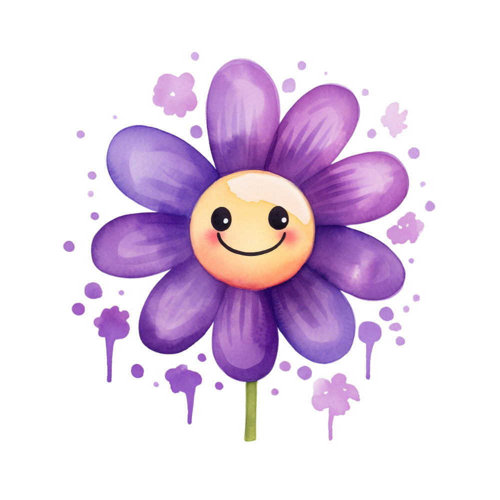 Smiling Flowers Fabric Panel 13