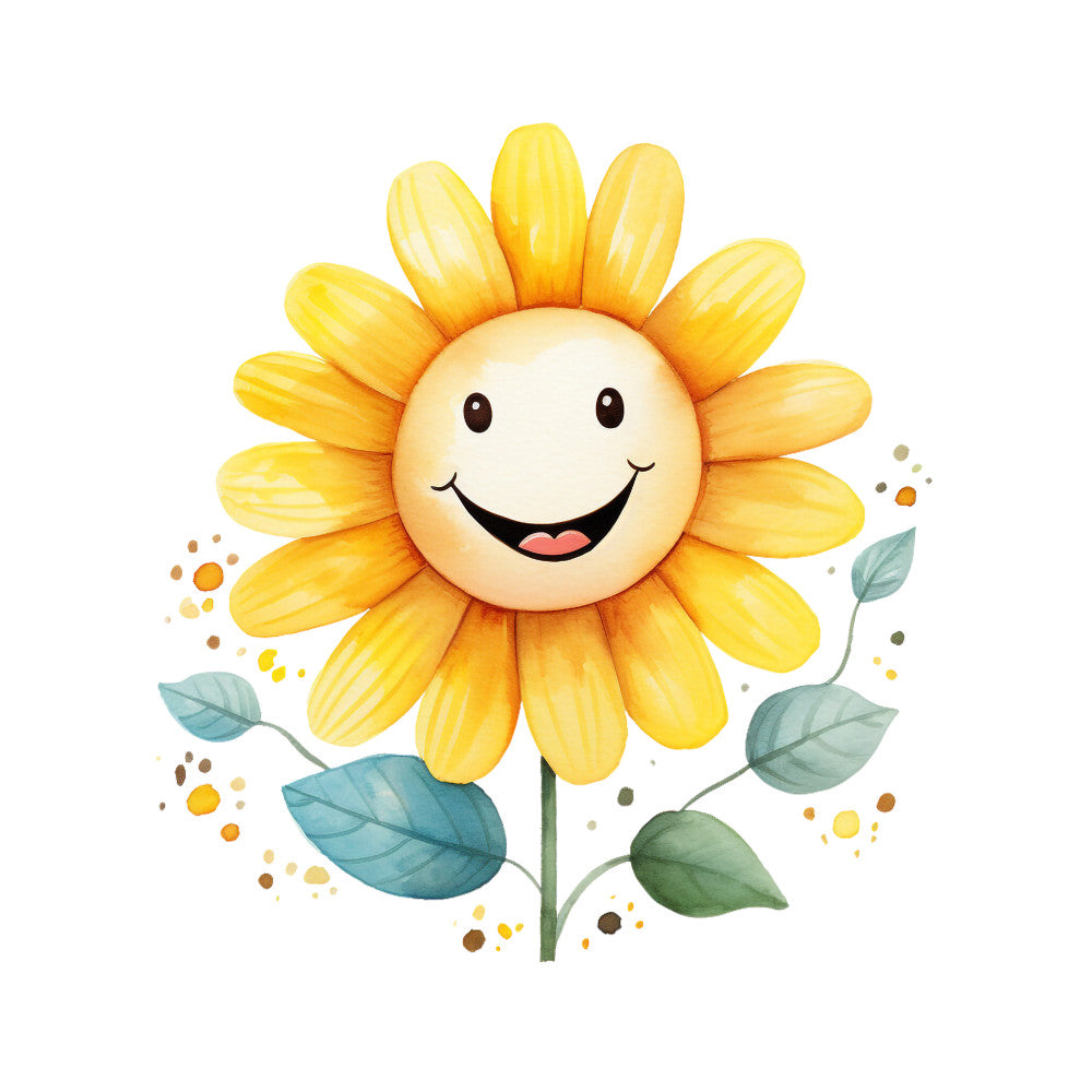 Smiling Flowers Fabric Panel 14