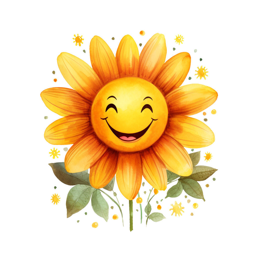 Smiling Flowers Fabric Panel 15
