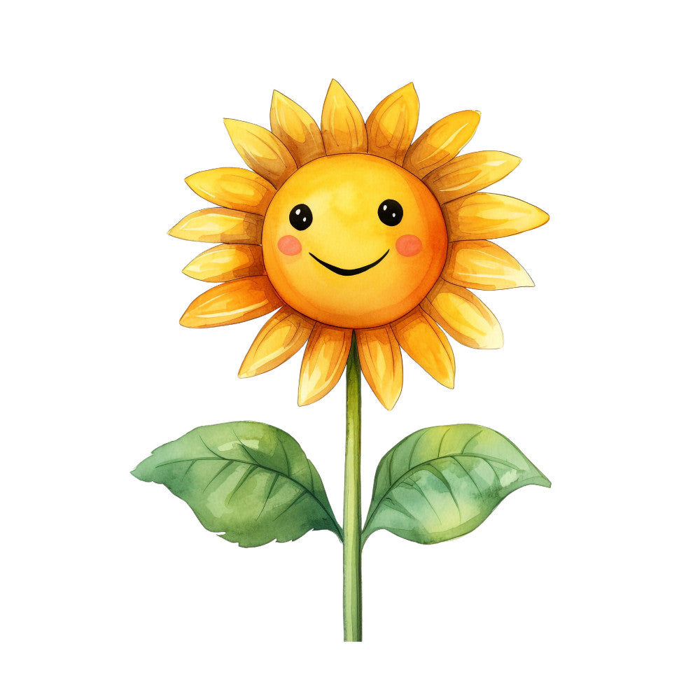 Smiling Flowers Fabric Panel 17