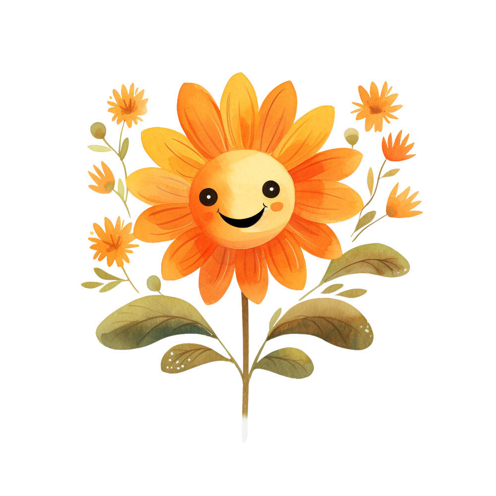 Smiling Flowers Fabric Panel 24