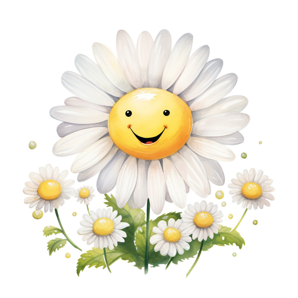 Smiling Flowers Fabric Panel 3