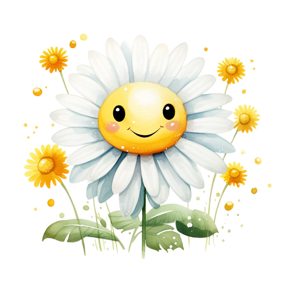Smiling Flowers Fabric Panel 5