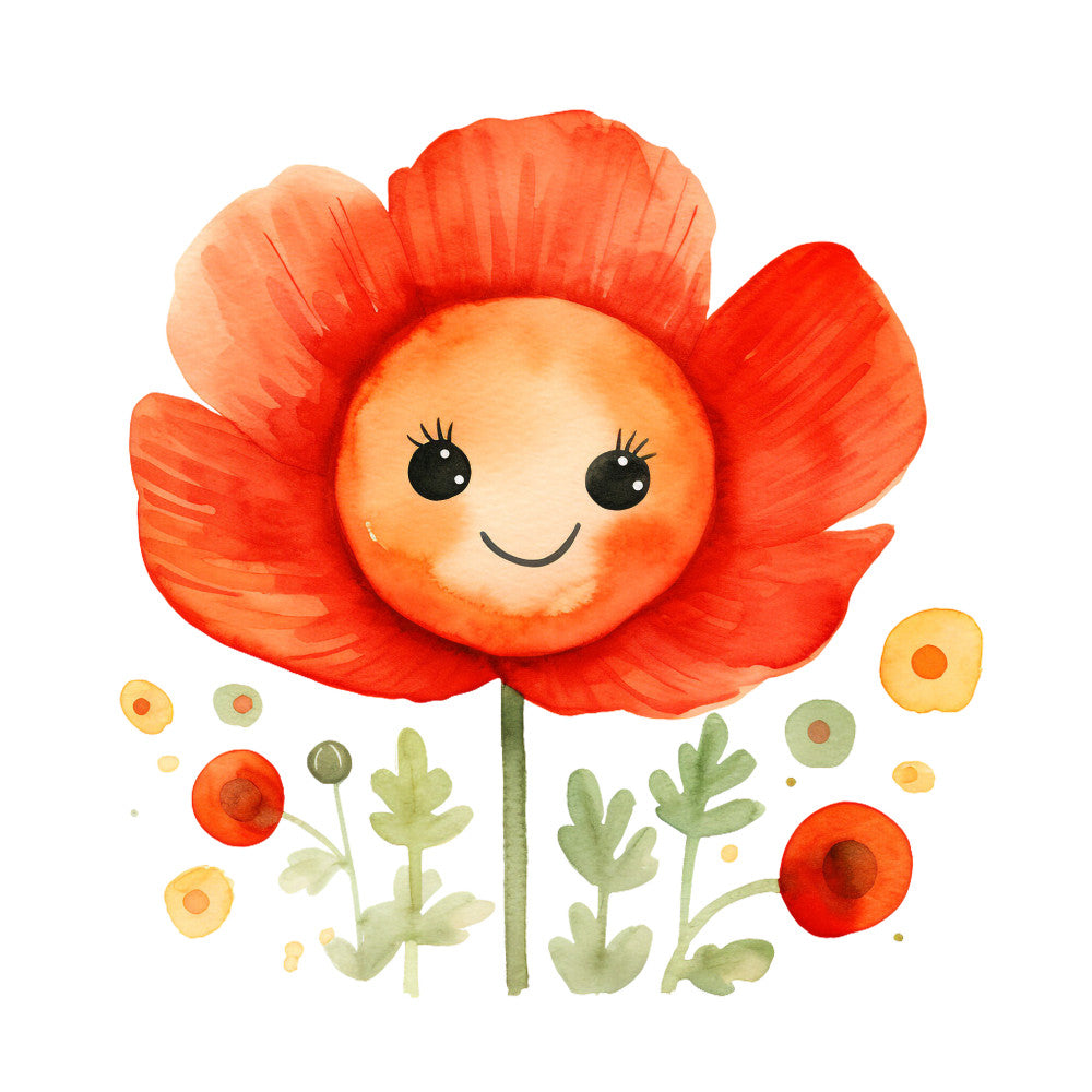 Smiling Flowers Fabric Panel 8