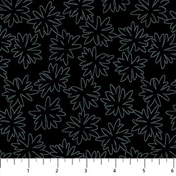 Smoke Floral Outline Tender Cotton 44"/45" Fabric Per Yard