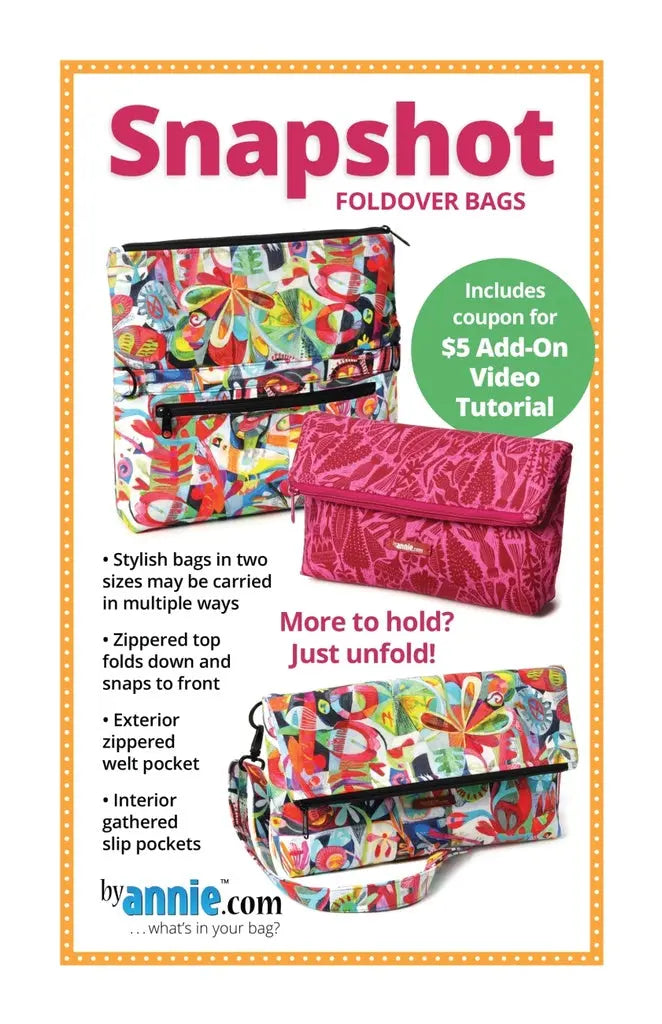 ByAnnie Snapshot Fold Over Bags Pattern