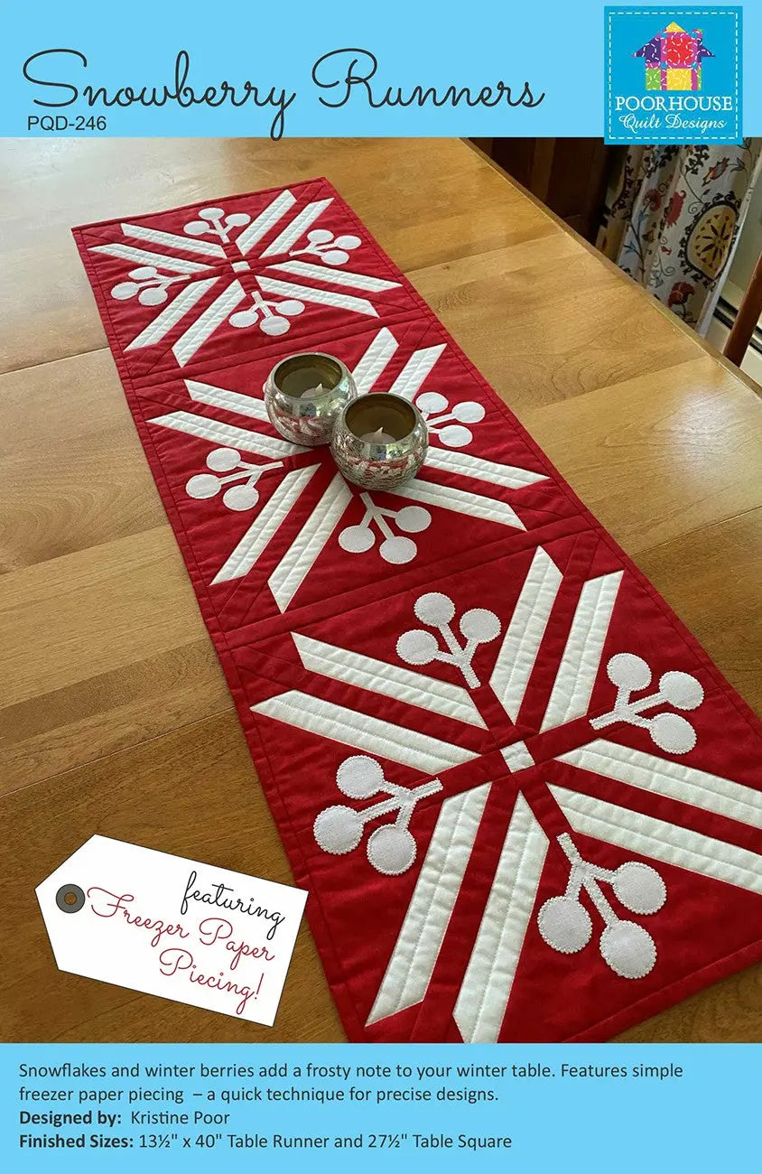 Snowberry Runners - Linda's Electric Quilters