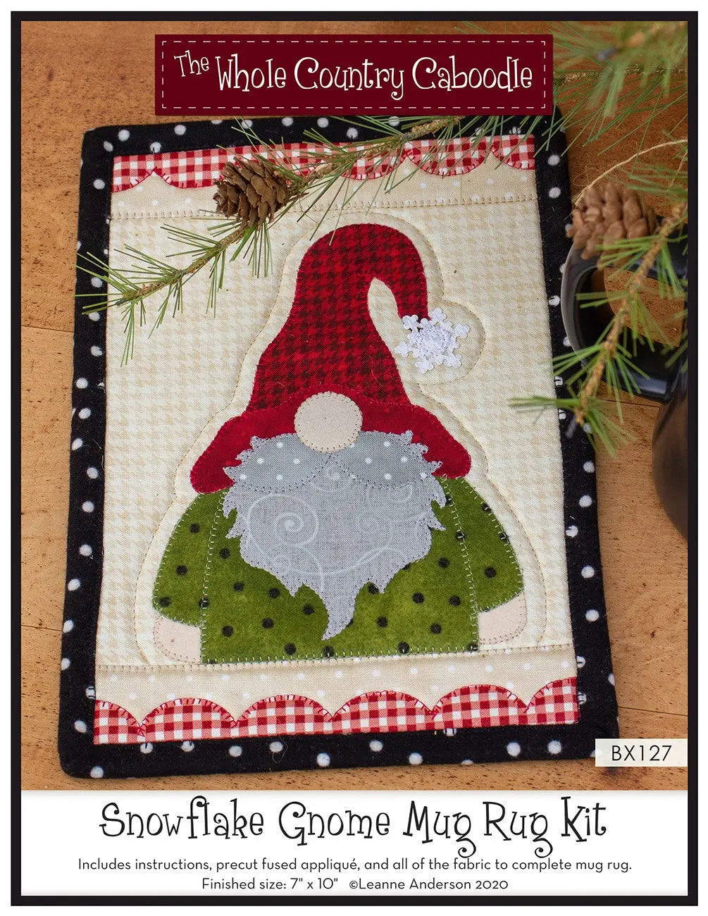 Snowflake Gnome Mug Rug Kit - Linda's Electric Quilters