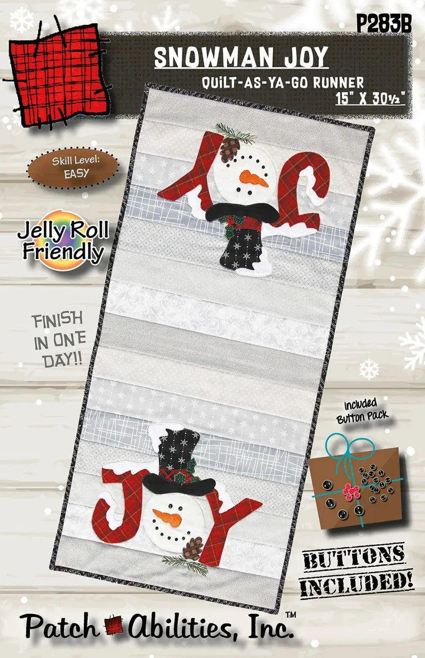 Snowman Joy with Buttons - Linda's Electric Quilters