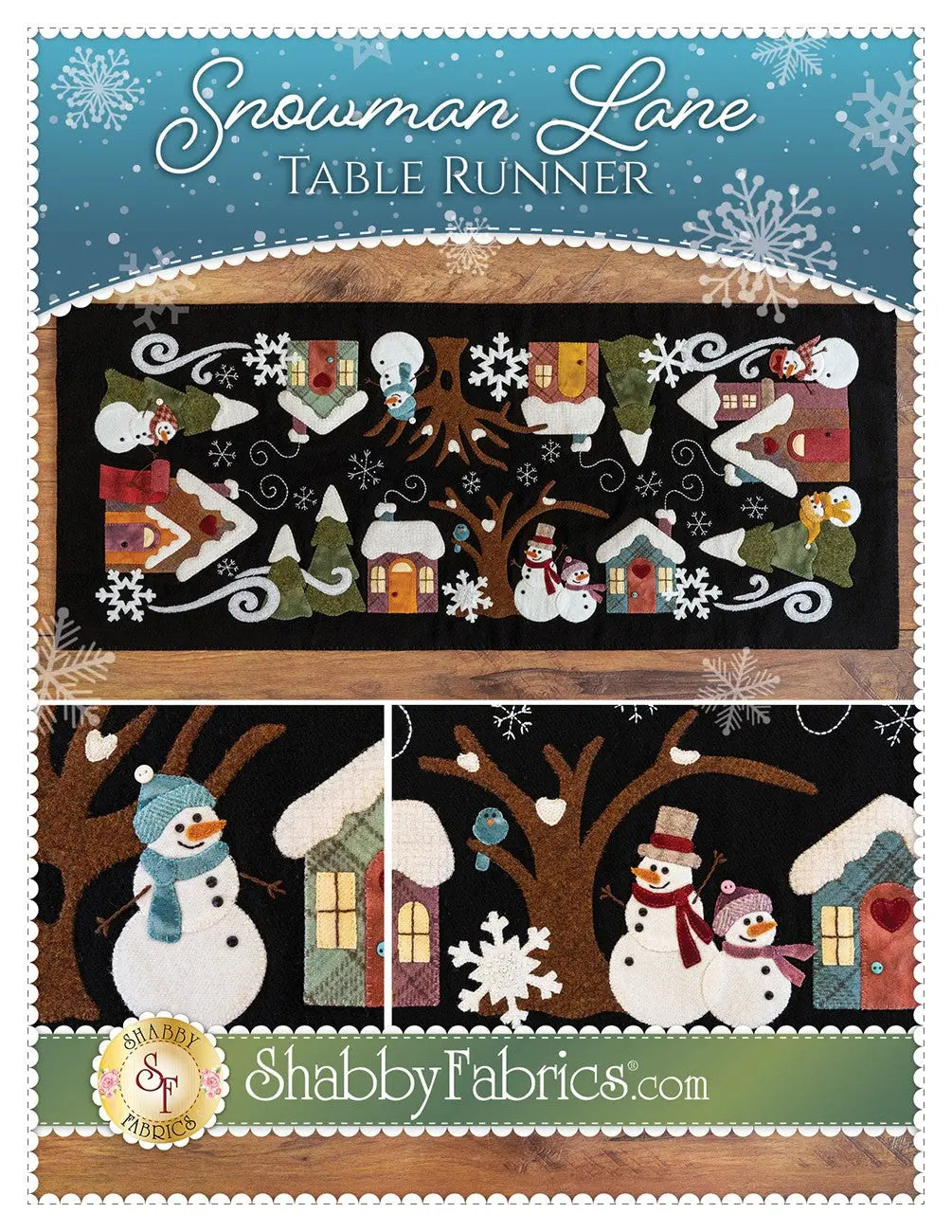 Snowman Lane Table Runner - Linda's Electric Quilters