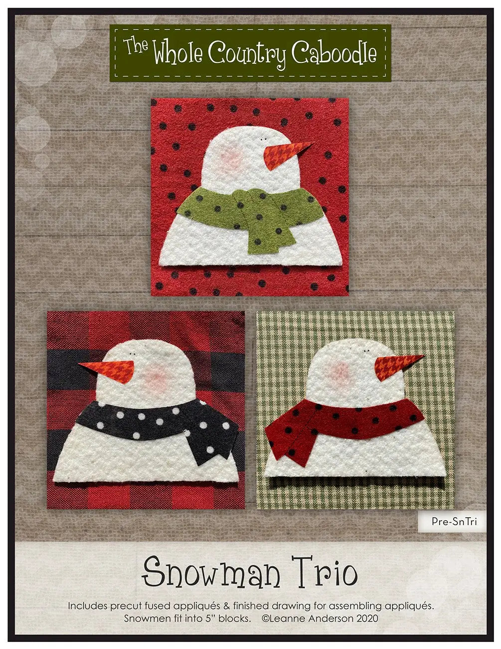 Snowman Trio Precut Fused Applique Pack - Linda's Electric Quilters
