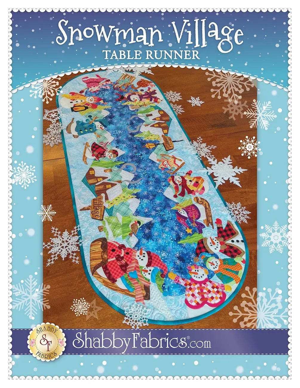 Snowman Village Table Runner - Linda's Electric Quilters