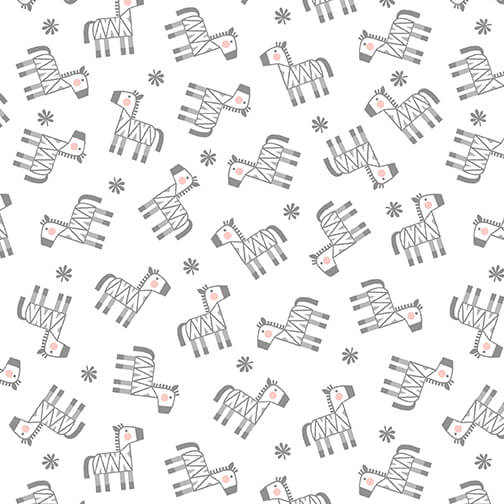Benartex Snuggle in the Jungle Flannel baby zebra white cotton flannel by the yard