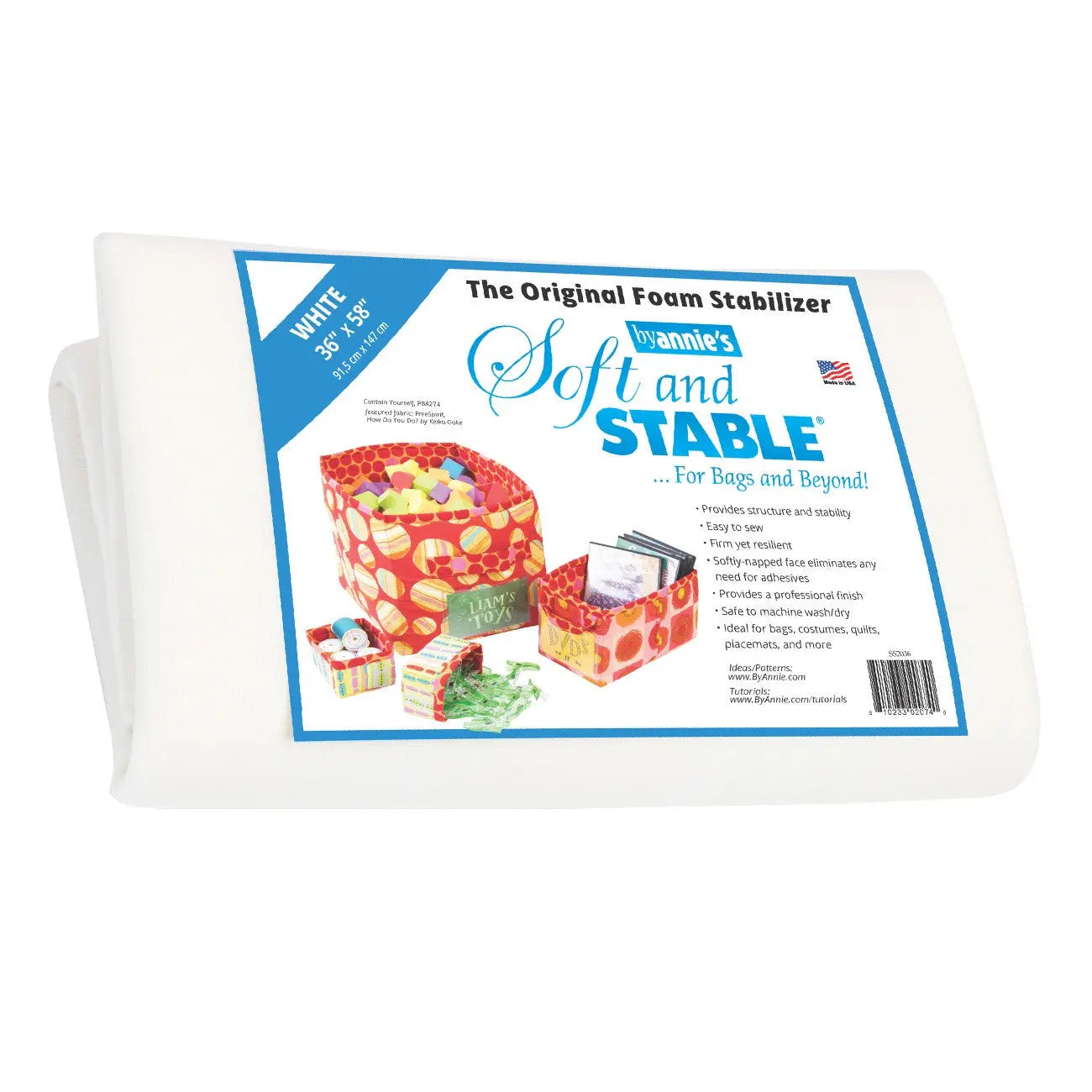 Soft and Stable White 100% Polyester Foam Stabilizer 36in x 58in - Linda's Electric Quilters