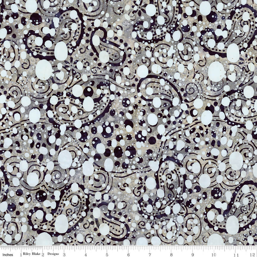Riley Blake Splatter Batiks pebble pastiche grey hand-dyed batik by the yard