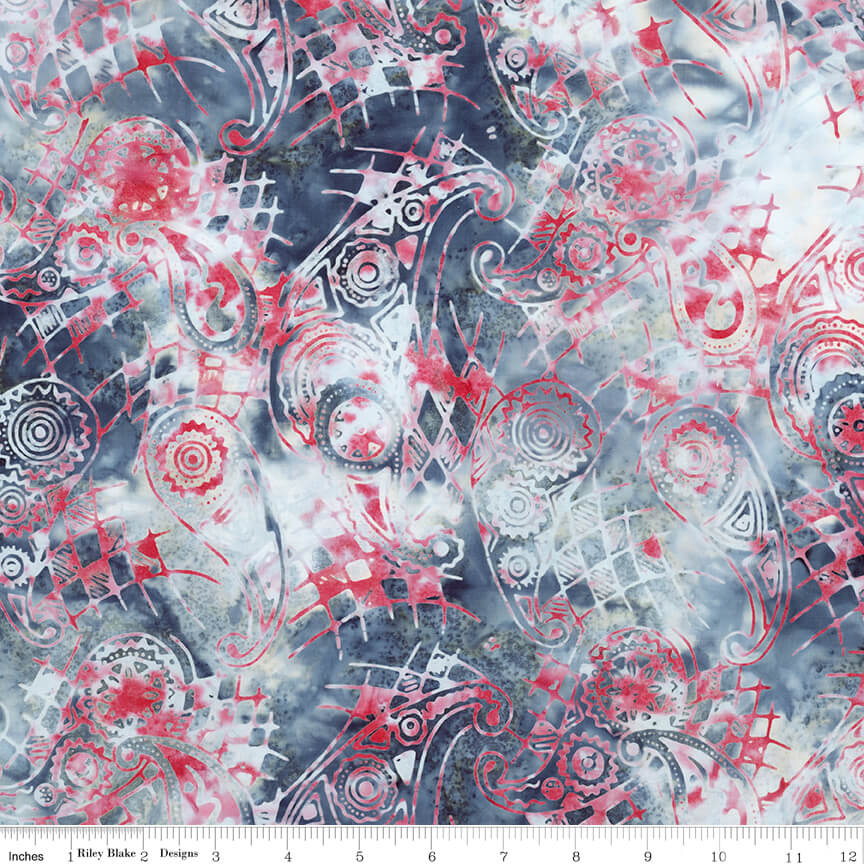 Splatter Batiks Spicy Sprinkles hand-dyed batik quilting fabric by Riley Blake Designs, multicolor cotton batik, sold by the yard