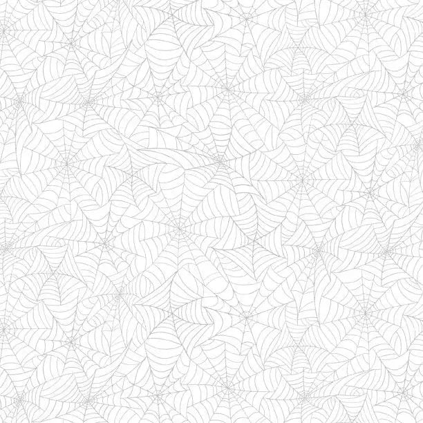 Spooky Spectacle - Spider Web All Over White on White Cotton 44"/45" Fabric Per Yard Wilmington Fabrics