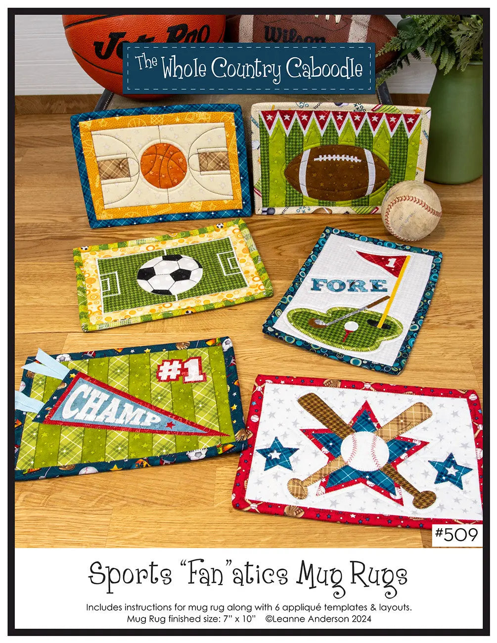 Sports Fanatics Mug Rugs - Linda's Electric Quilters