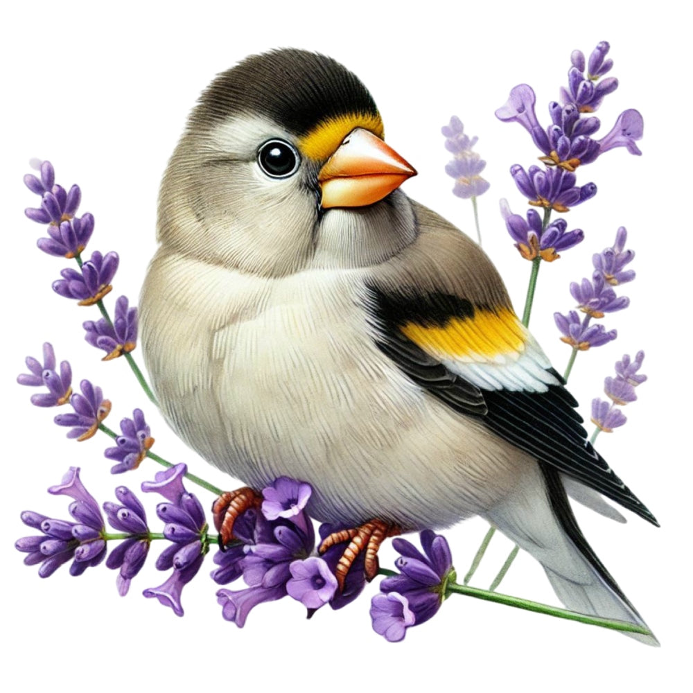 Spring Birds and Flowers Fabric Panel 6