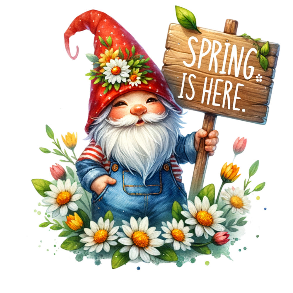 Spring Garden Gnome Fabric Panel 12