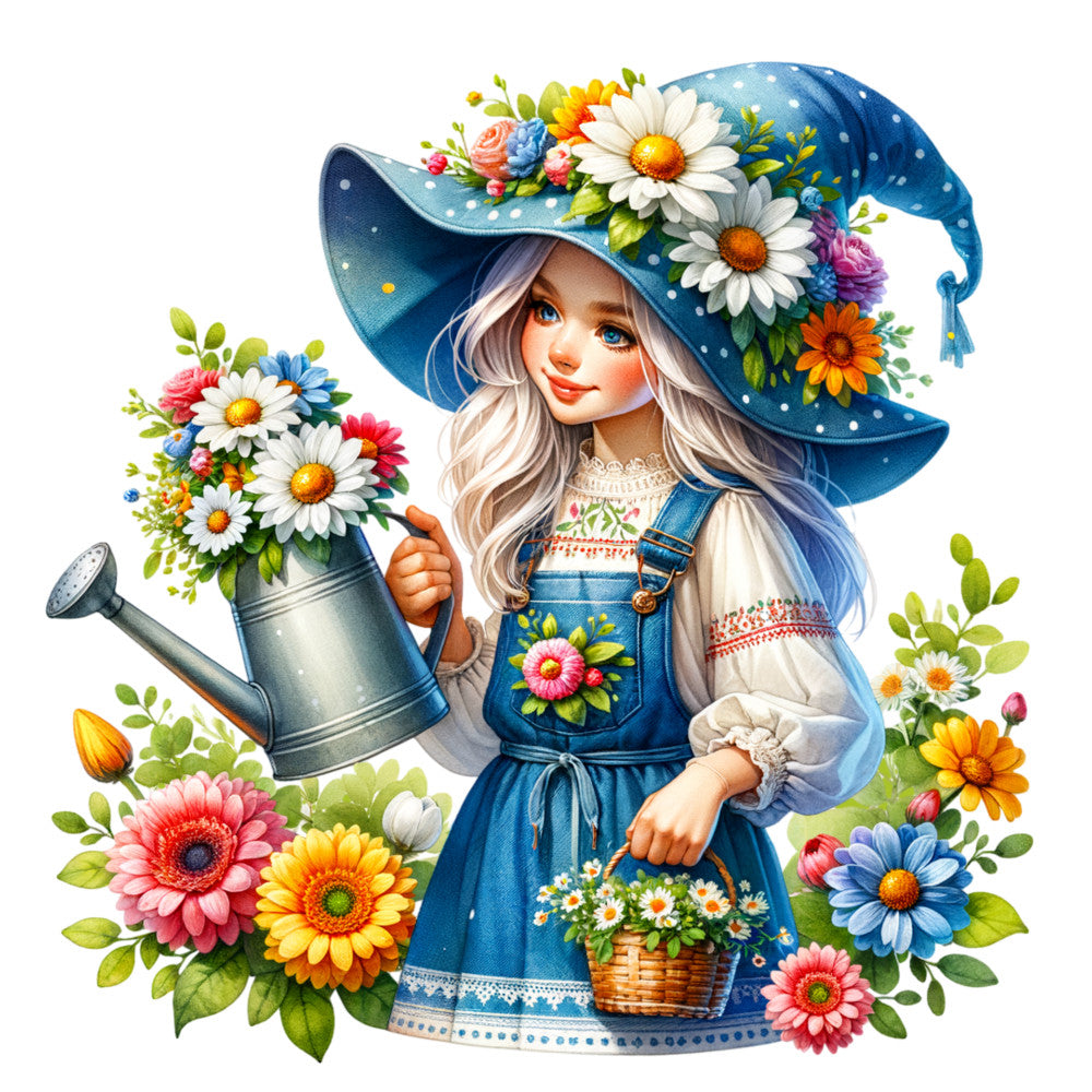Spring Garden Gnome Fabric Panel 7