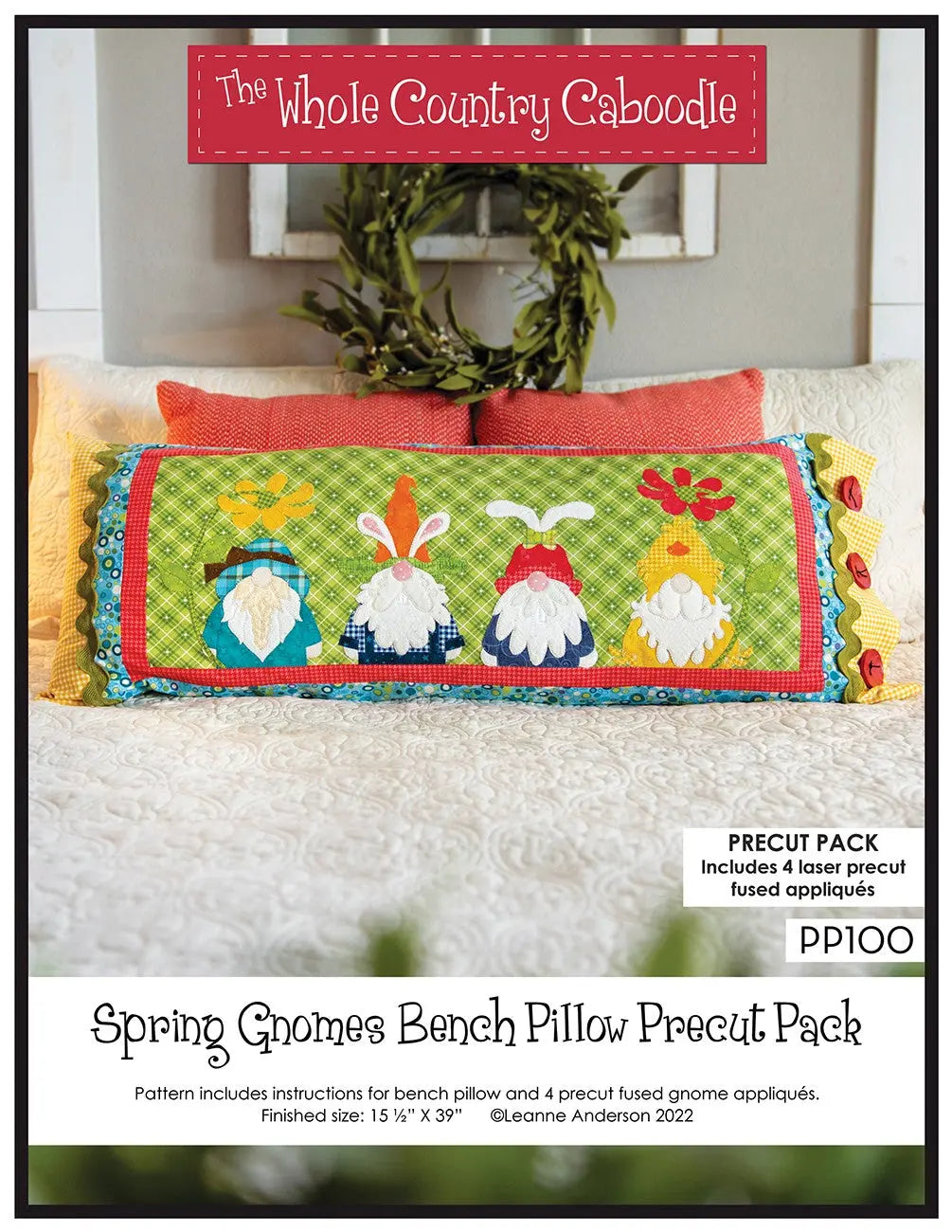 Spring Gnome Bench Pillow Precut Pack - Linda's Electric Quilters