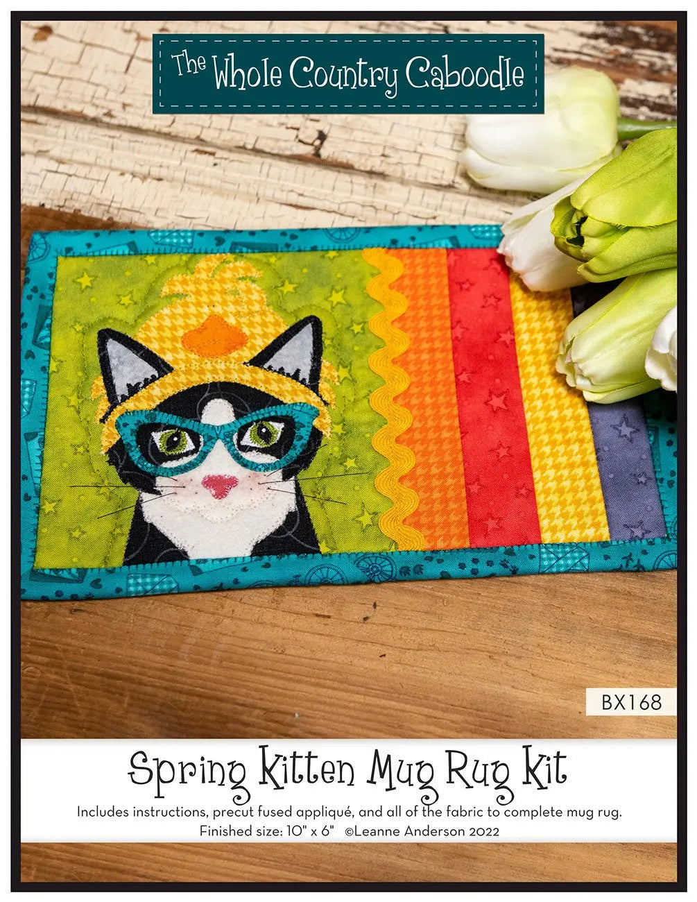 Spring Kitten Mug Rug Kit - Linda's Electric Quilters