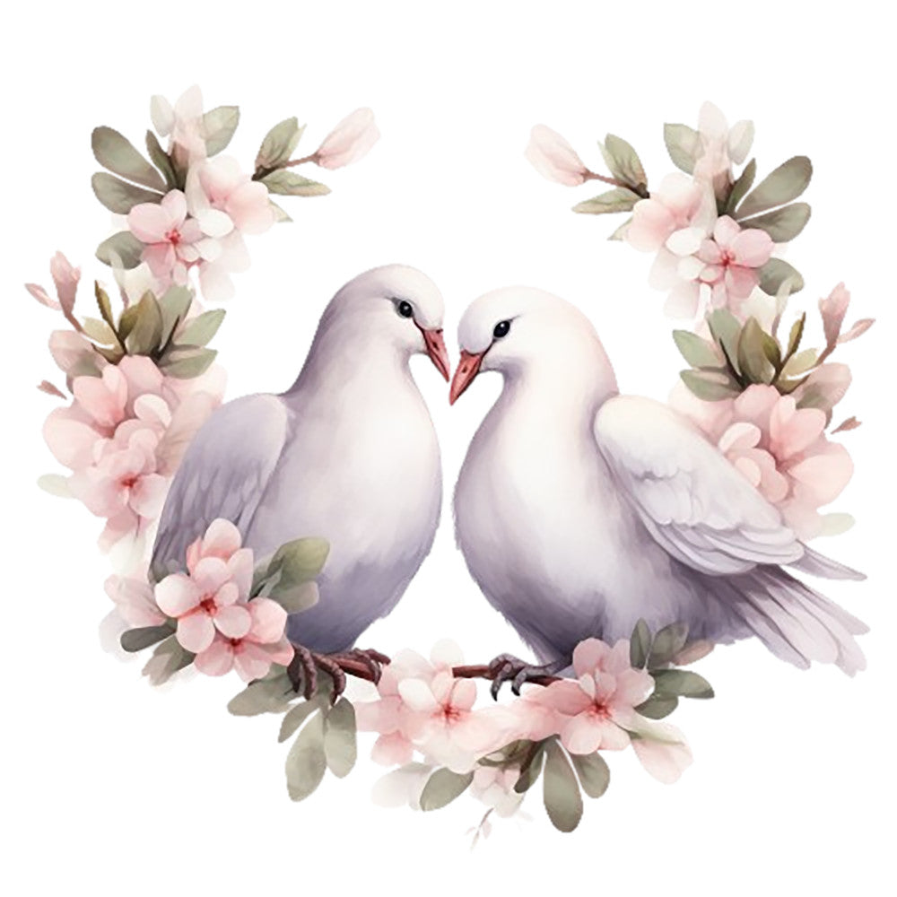 Spring White Doves Fabric Panel 13