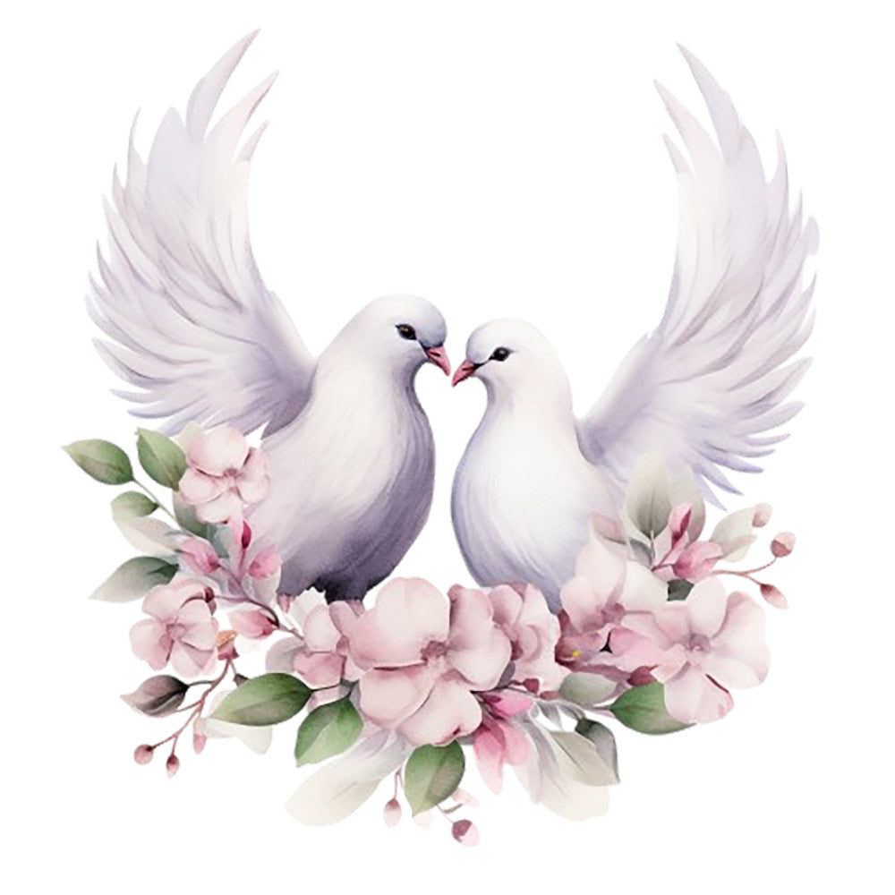 Spring White Doves Fabric Panel 14