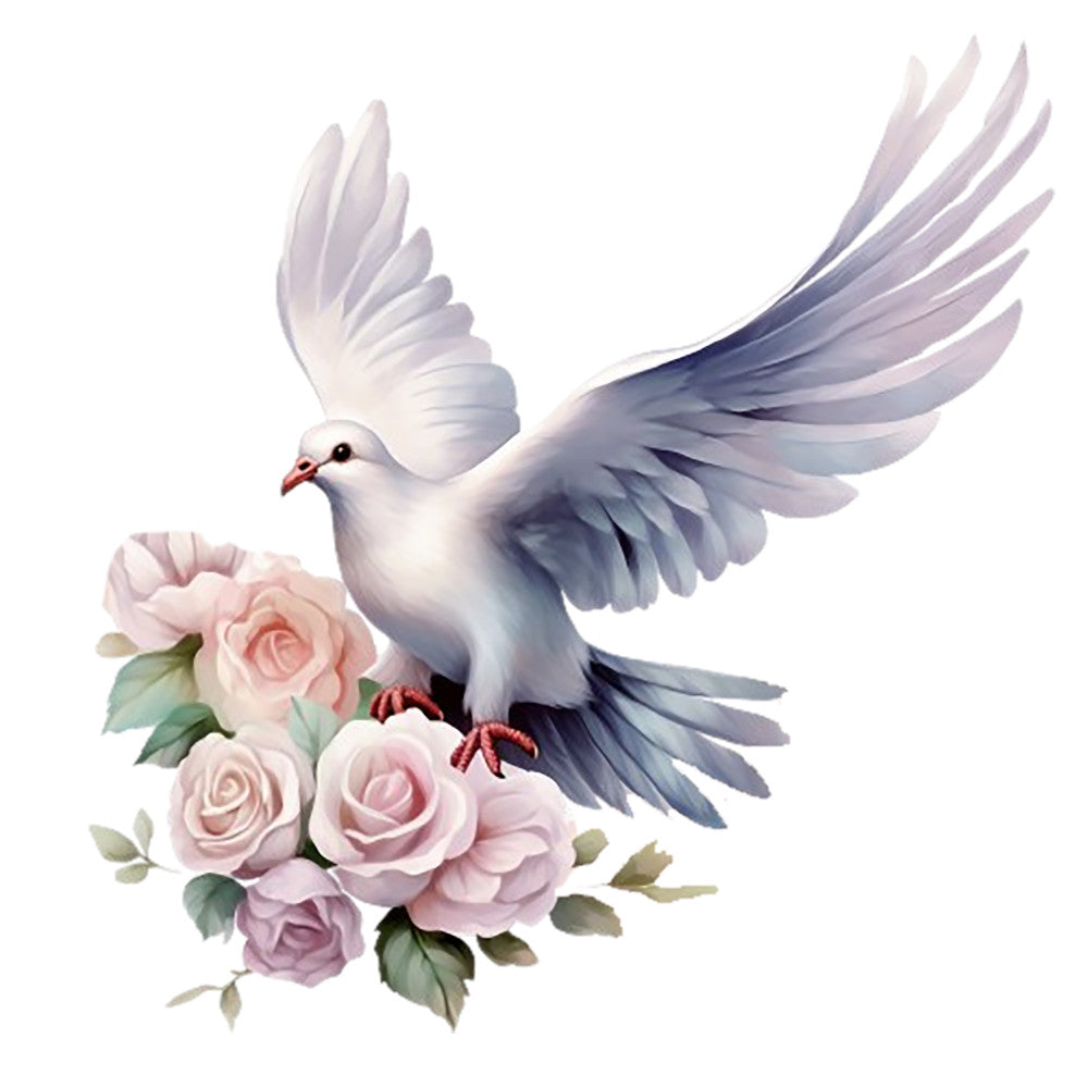 Spring White Doves Fabric Panel 5