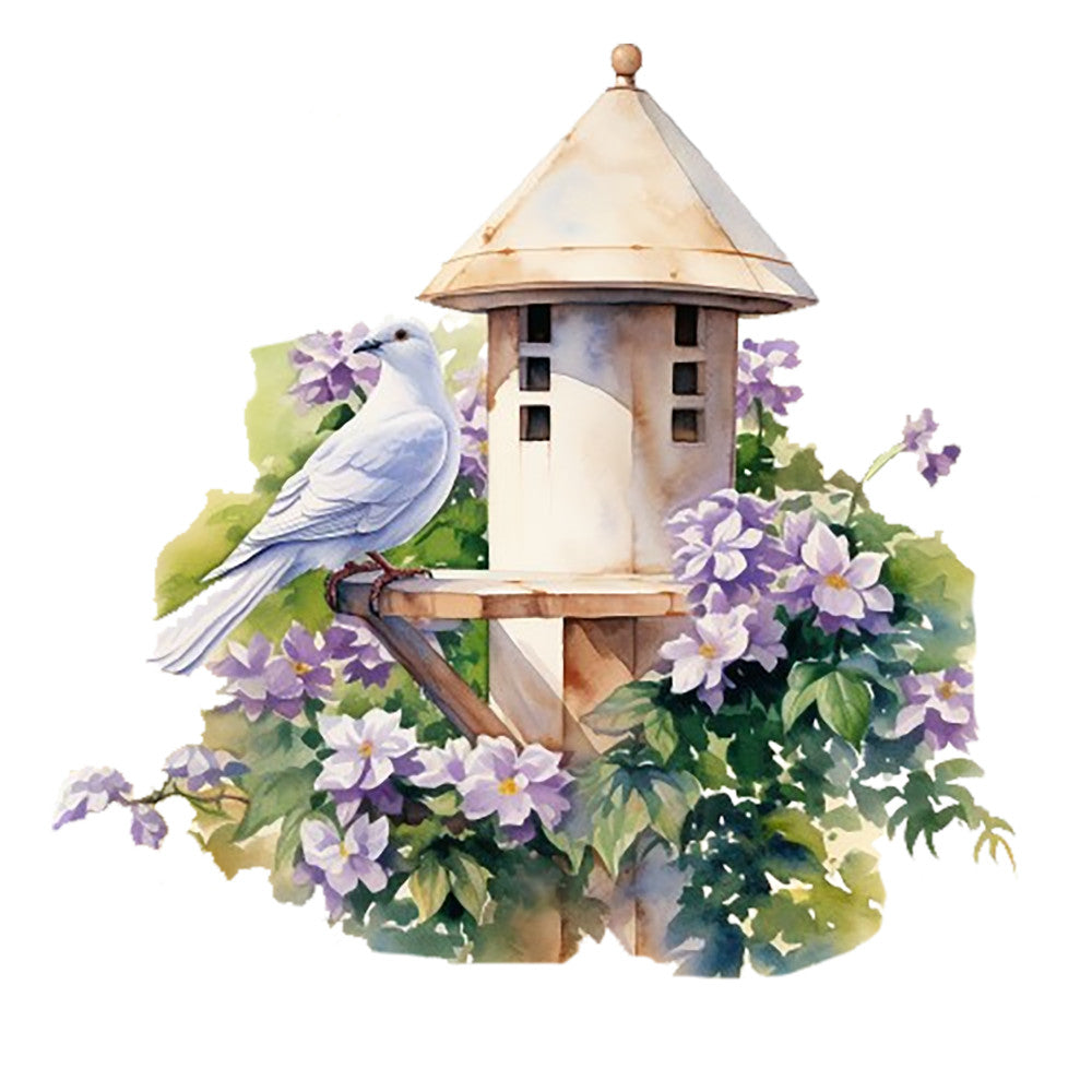 Spring White Doves Fabric Panel 8