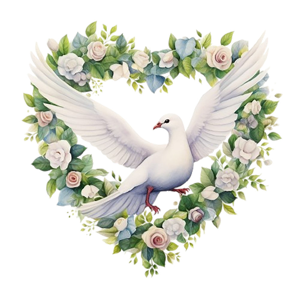 Spring White Doves Fabric Panel 9