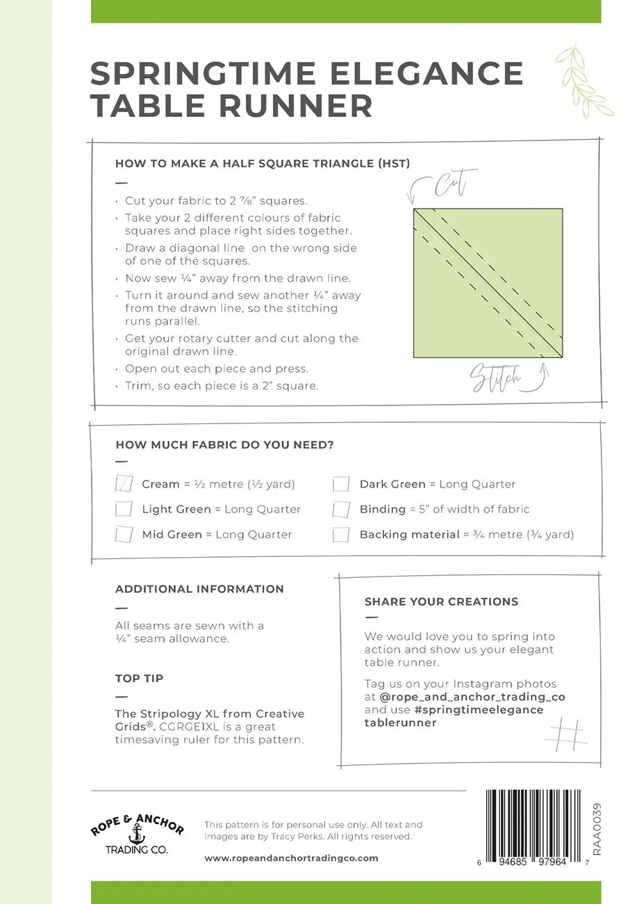 Springtime Elegance Table Runner Rope & Anchor Trading Co.