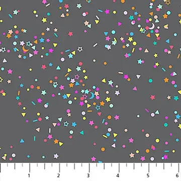 Sprinkles Gray Multi Dewfall Cotton 44"/45" Fabric Per Yard Figo Fabrics