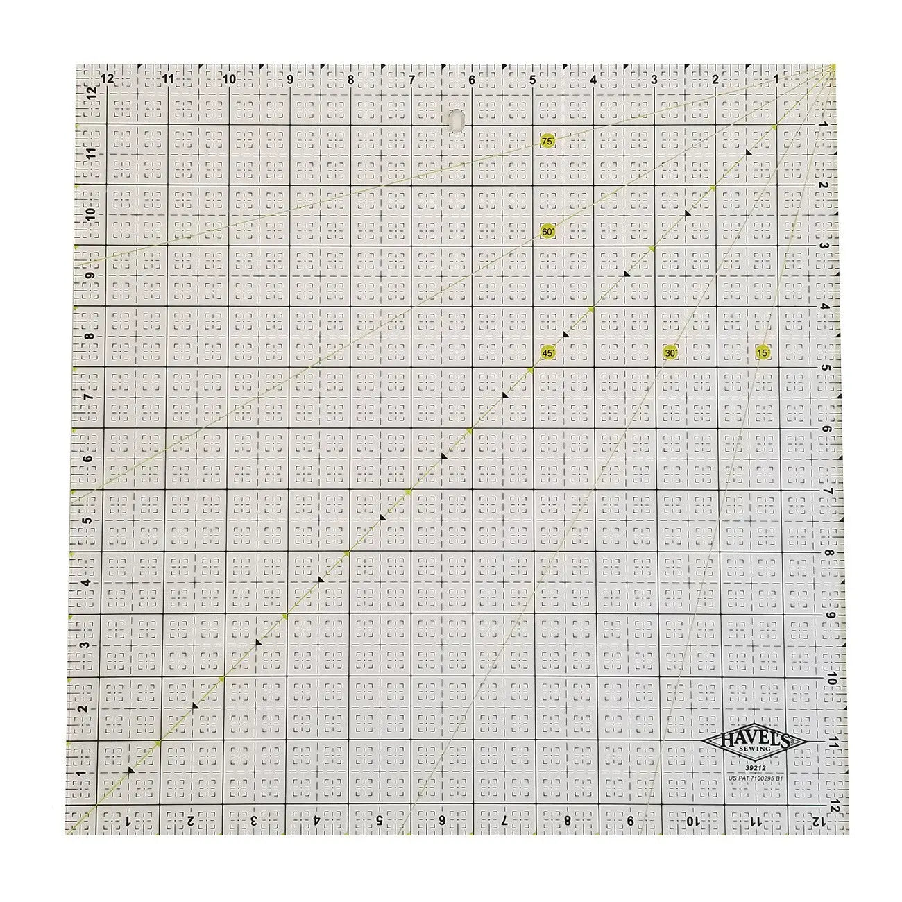 Square Fabric Ruler 12-1/2in x 12-1/2in - Linda's Electric Quilters