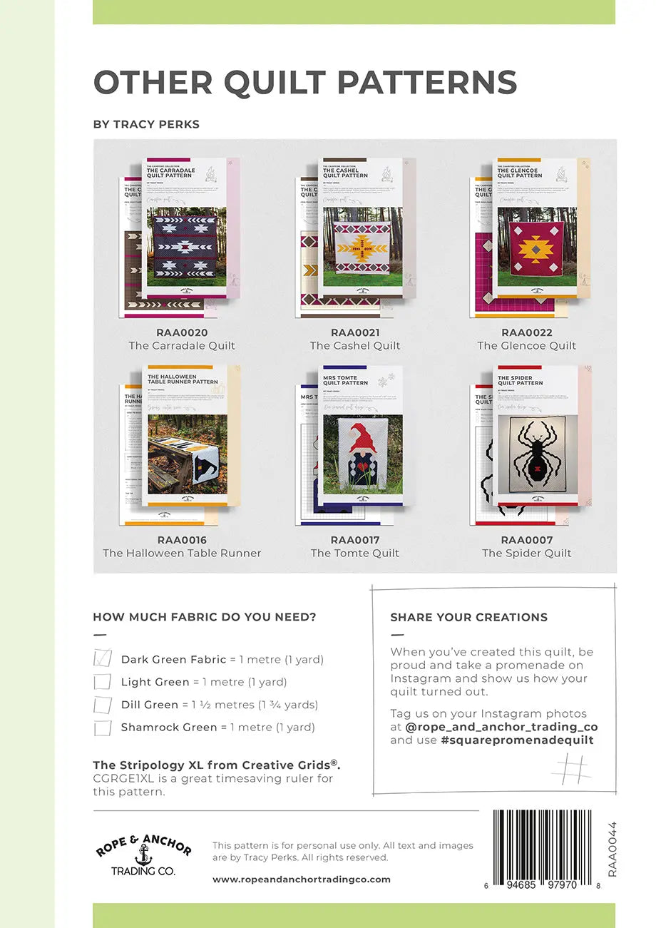 Square Promenade Quilt Pattern Rope & Anchor Trading Co.