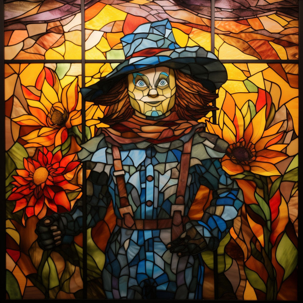 Stained Glass Wizard of OZ Fabric Panel 11