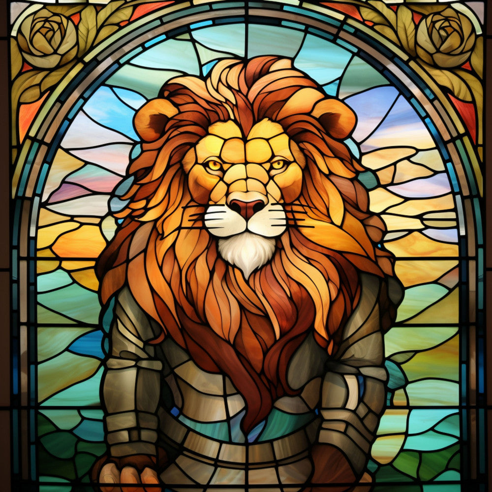Stained Glass Wizard of OZ Fabric Panel 12