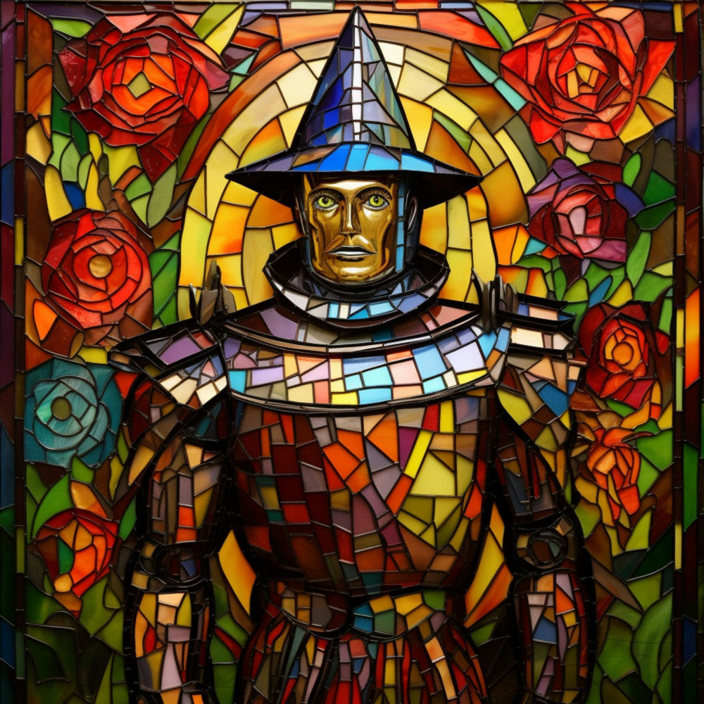 Stained Glass Wizard of OZ Fabric Panel 6