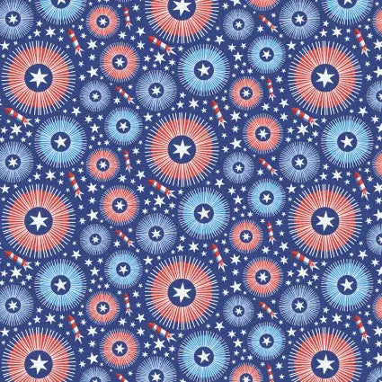 Star Spangled Summer Firework Freenzy 43"/44" Fabric Per Yard PBS Fabrics