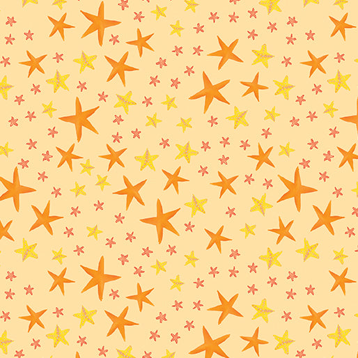 Starfish Soiree Sand Cotton 44"/45" Fabric Per Yard