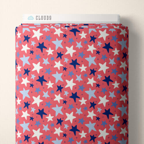 Stars, Stripes & Sun - Star Spangled - Red 44" / 45" Fabric Per Yard