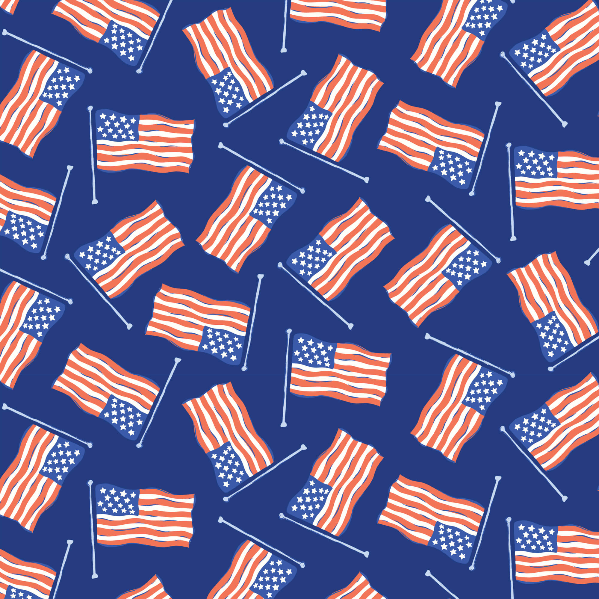 Stars, Stripes & Sun - Stars and Stripes - Navy 44" / 45" Fabric Per Yard