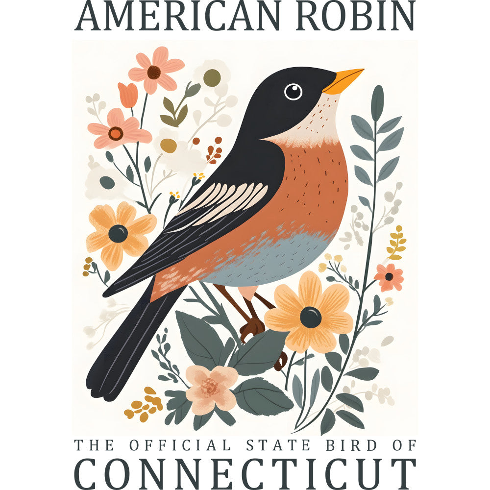 State Bird Poster Fabric Panel 13