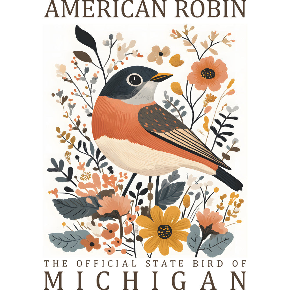 State Bird Poster Fabric Panel 29