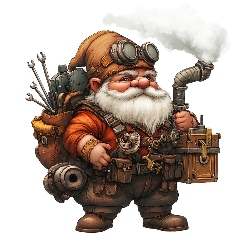 Steampunk Gnomes Fabric Panel 15