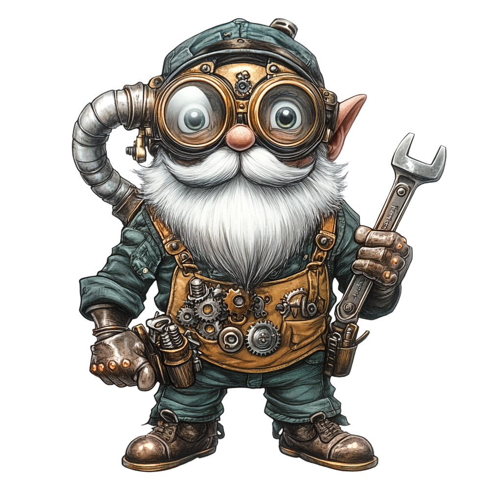 Steampunk Gnomes Fabric Panel 4