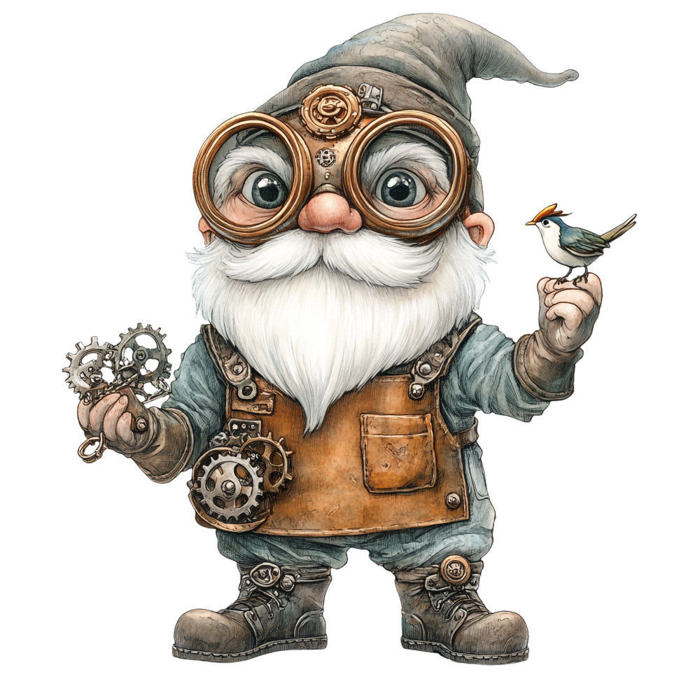 Steampunk Gnomes Fabric Panel 6