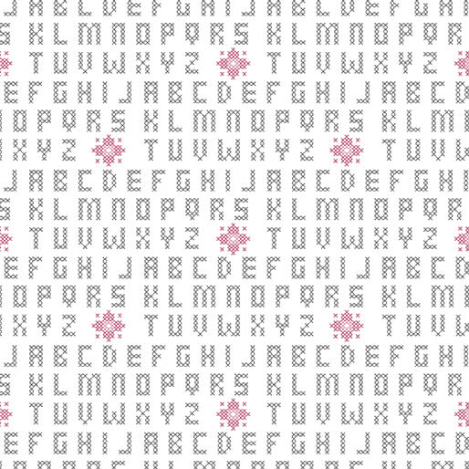 Stitch Garden - Cross Stitch Sampler - White 44" / 45" Fabric per yard